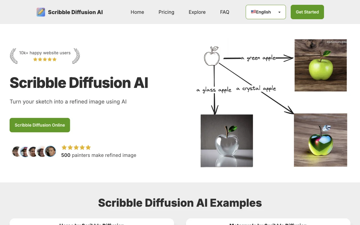 Scribble Diffusion AI - Transform Sketches into Refined Images