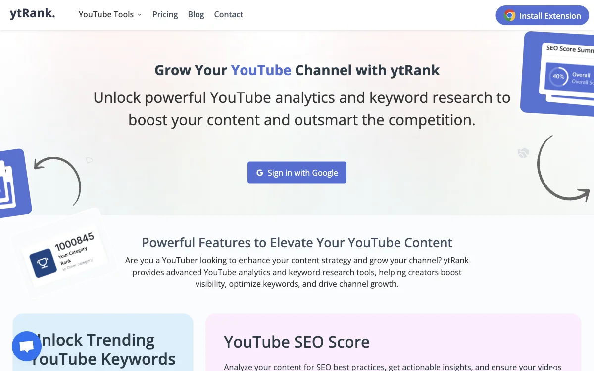 ytRank: Unlock YouTube Success with Analytics and Keyword Research