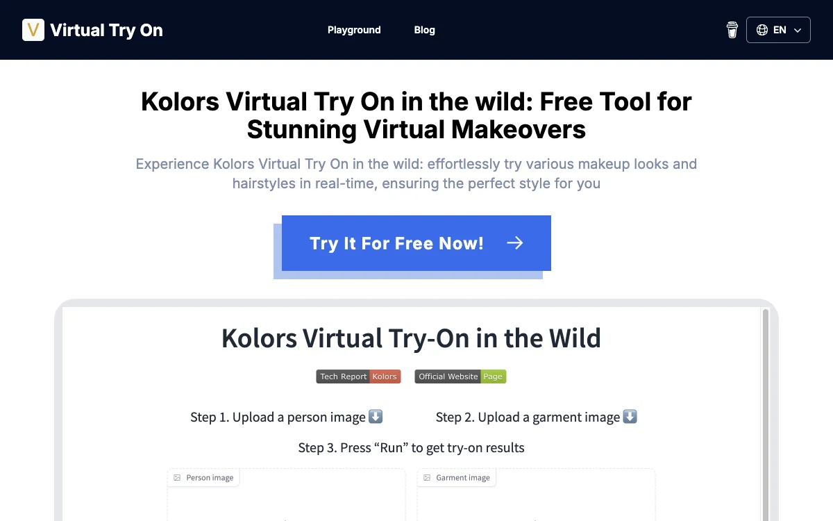 Kolors Virtual Try On: الأداة المجانية للتحول الافتراضي الرائع