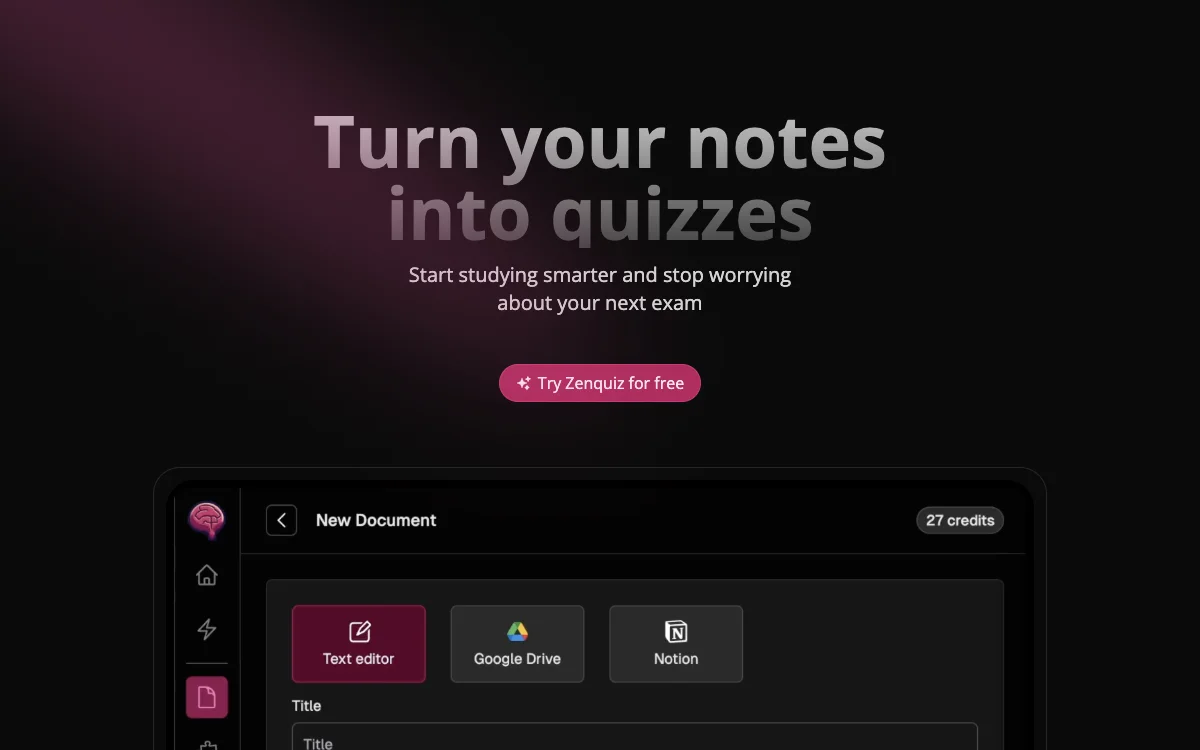 Zenquiz.app: AI-generated Quizzes for Smarter Studying and Efficient Learning