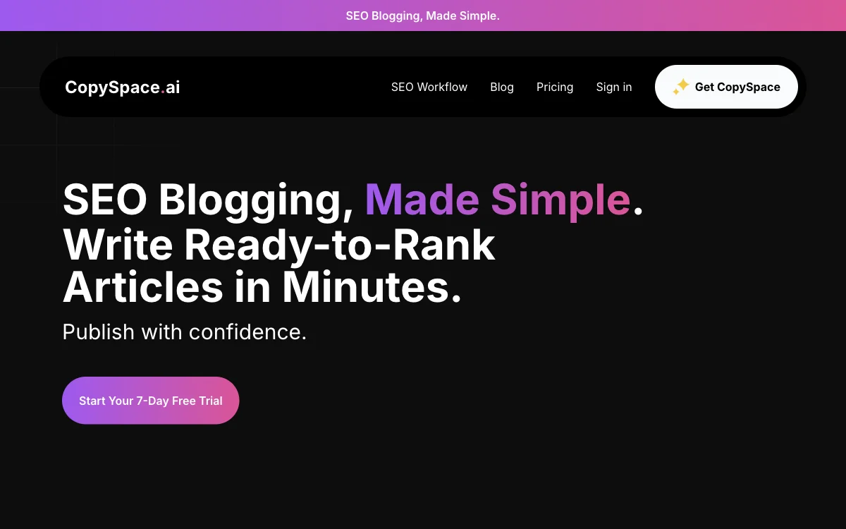 CopySpace.ai: Simplifying SEO Blogging for Success