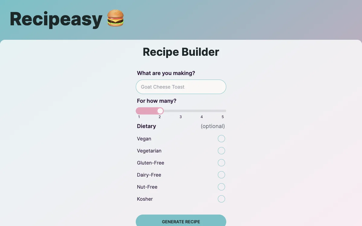 Recipeasy: جيلراتور الوصفات الذكي - اصنع وجبات سهلة ولذيذة