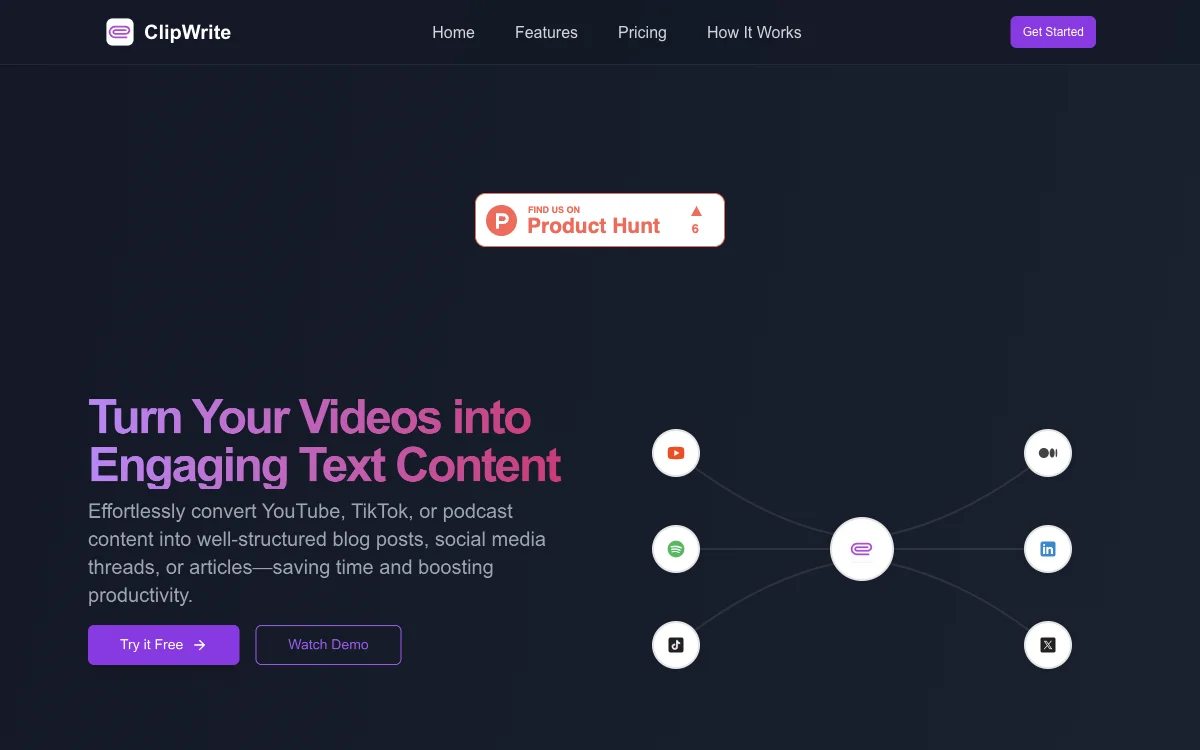 ClipWrite: AI-Powered Video to Text Conversion for Enhanced Productivity