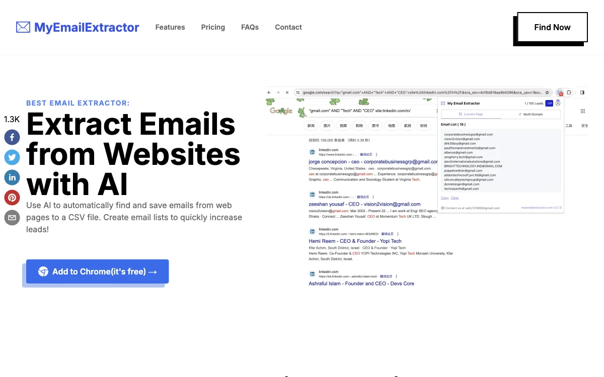 My Email Extractor: AI-Powered Email Extraction for Lead Generation