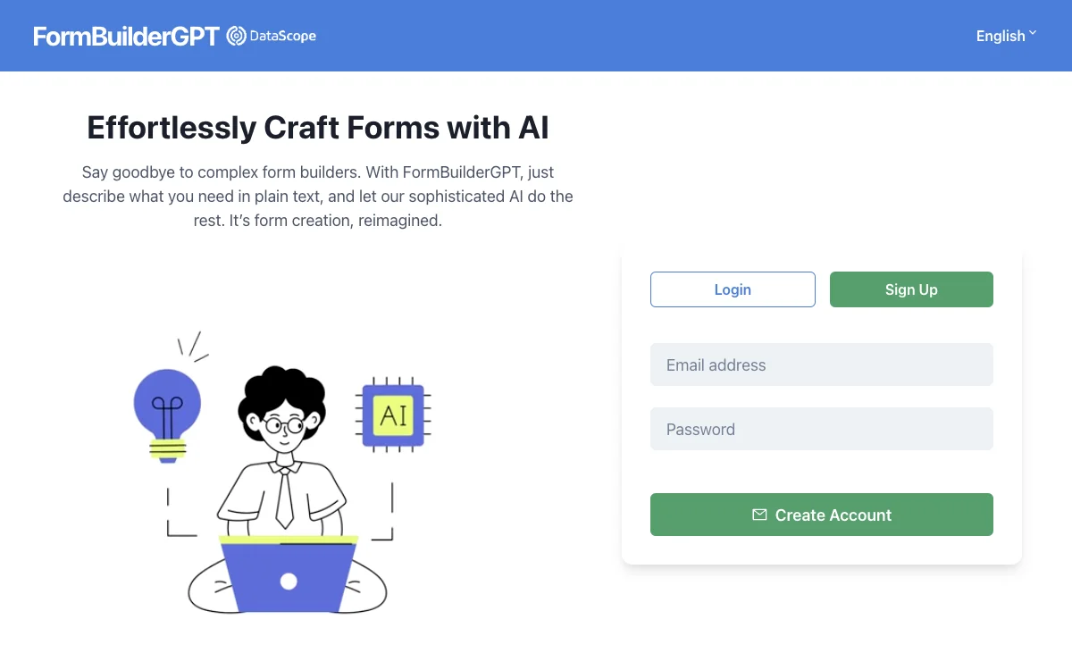 FormBuilderGPT: เปลี่ยนการสร้างแบบฟอร์มของคุณด้วย AI