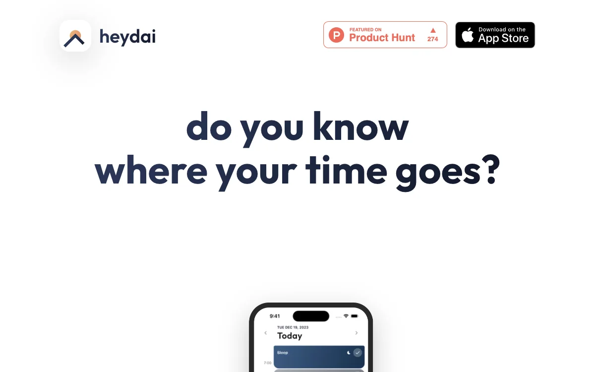 Heydai: AI-Powered Daily Planner & Time Tracker for Effective Time Management