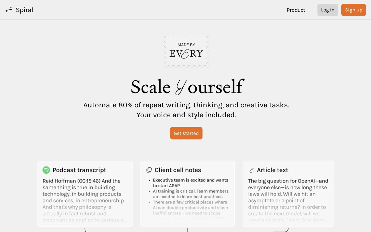 Spiral: Your AI-Powered Writing Assistant for Streamlined Content Creation