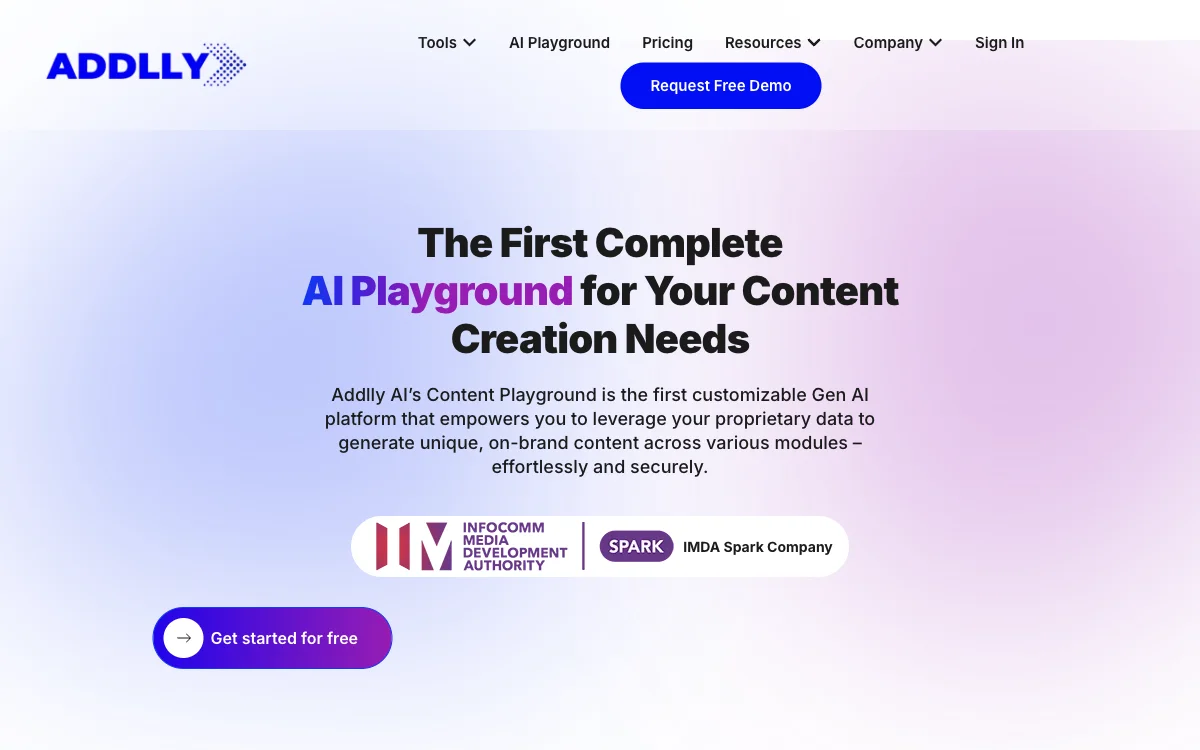 Addlly AI: Empowering Content Creation with Customizable Gen AI