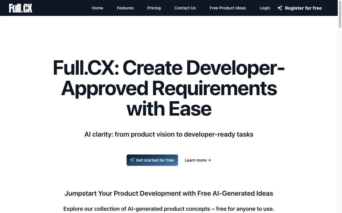 Full.CX: AI-Powered Product Management Software for Streamlined Development