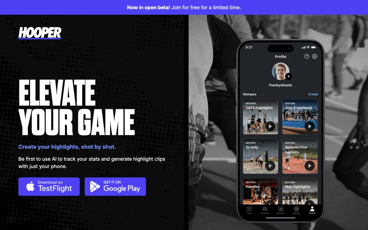 Hooper: Create Your Stats and Highlights with AI - Elevate Your Game