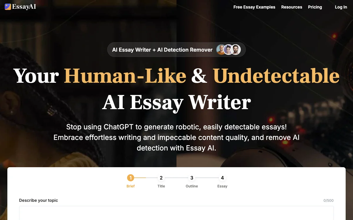 EssayAI: The Ultimate AI Essay Writer for Undetectable and High-Quality Essays