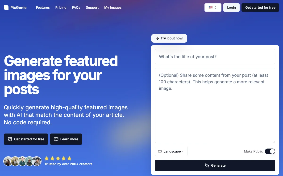 PicGenie: Generate High-Quality Images with AI