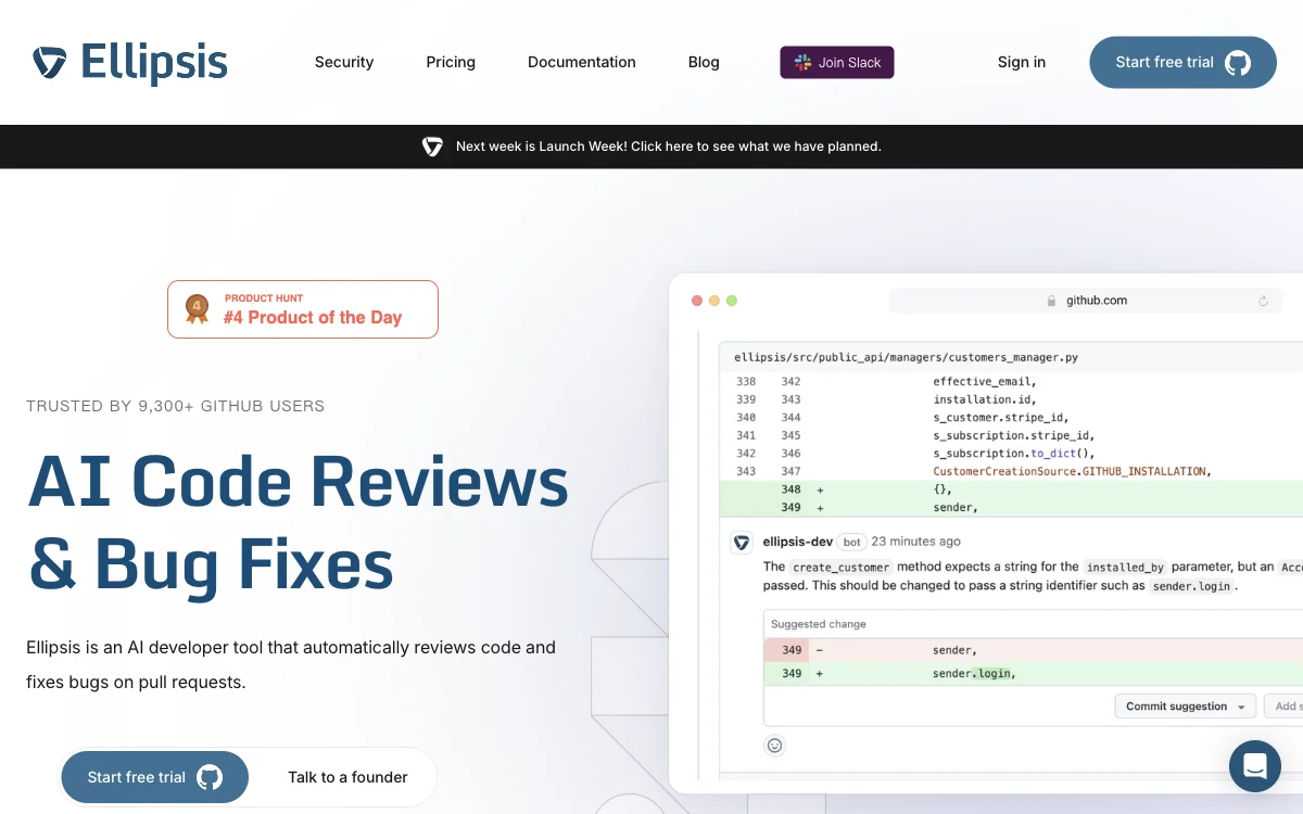 Ellipsis.dev: Công cụ tự động xem xét mã nguồn và sửa lỗi cho lập trình viên