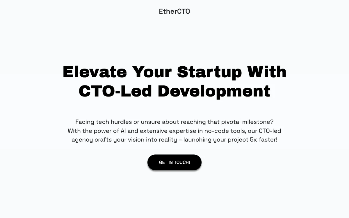 EtherCTO: Die perfekte Lösung für Ihr Startup