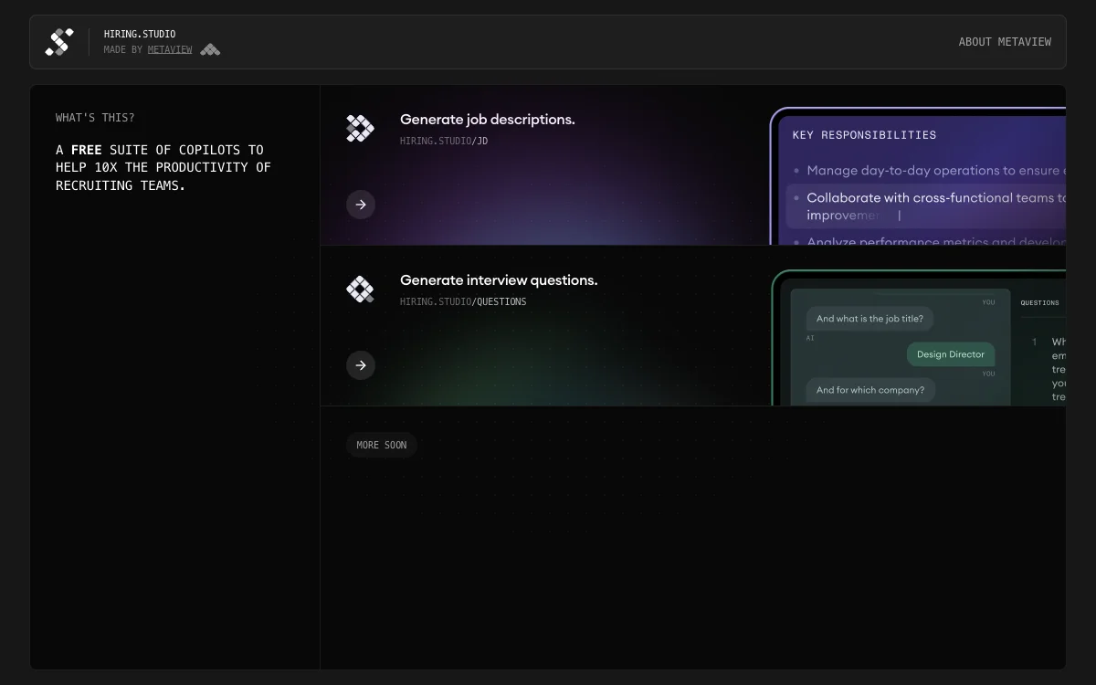 Hiring Studio by Metaview - 提升招聘效率的AI助手