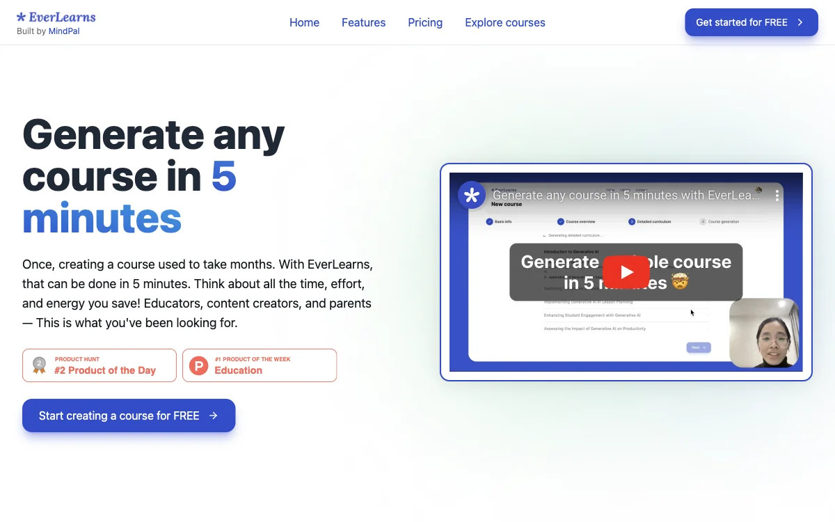 EverLearns: Create Quality Courses with AI in 5 Minutes