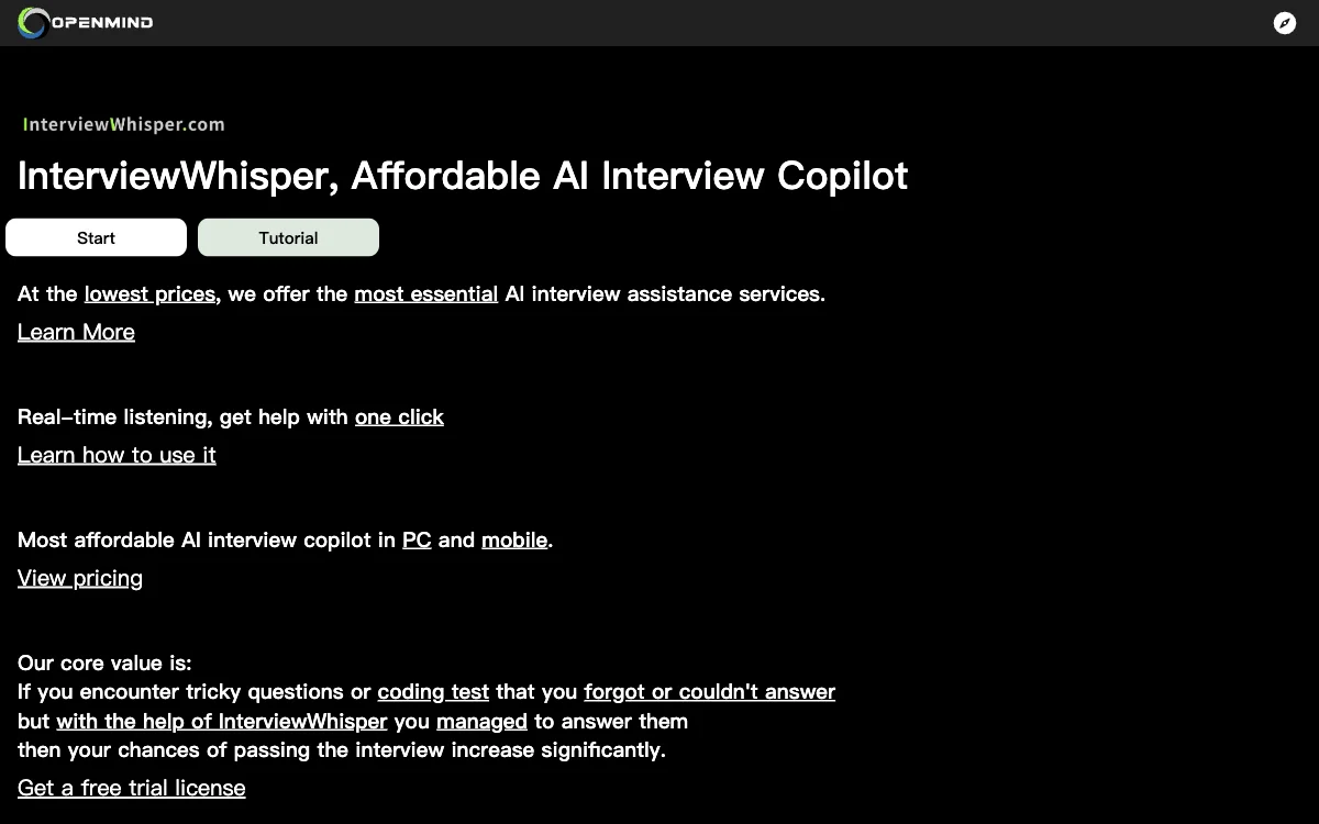 InterviewWhisper: Affordable AI Interview Copilot for Enhanced Interview Success