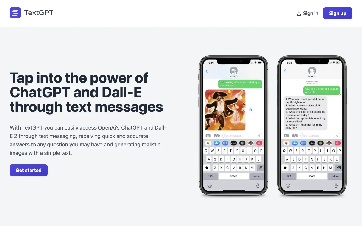 TextGPT: Unlock AI Power via Text Messages for Quick Answers & Image Generation