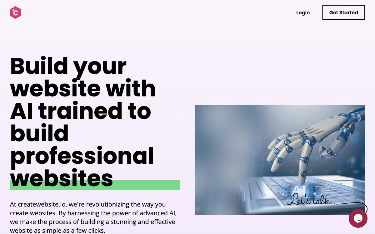 Create Your Dream Website with AI - CreateWebsite.io