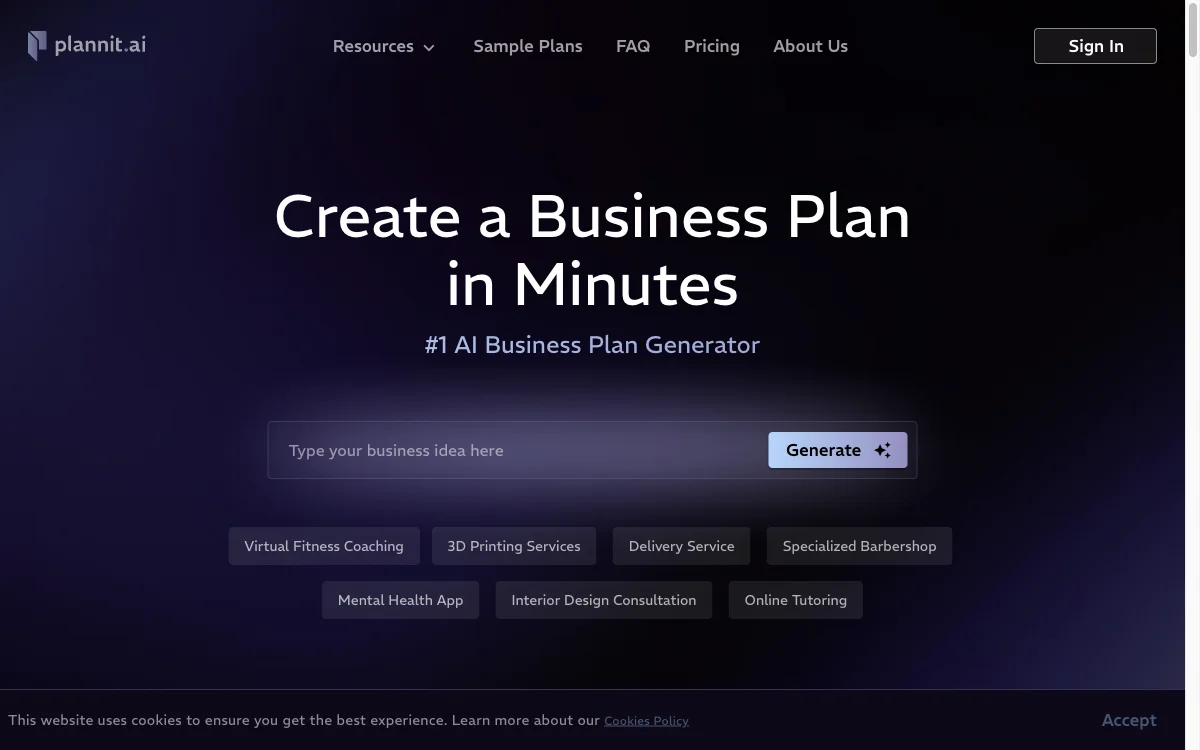 Plannit AI: Create Business Plans in Minutes with AI Assistance