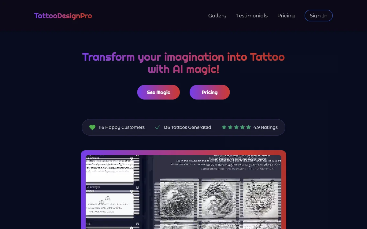 TattooDesignPro | 用 AI 魔法将创意转化为纹身