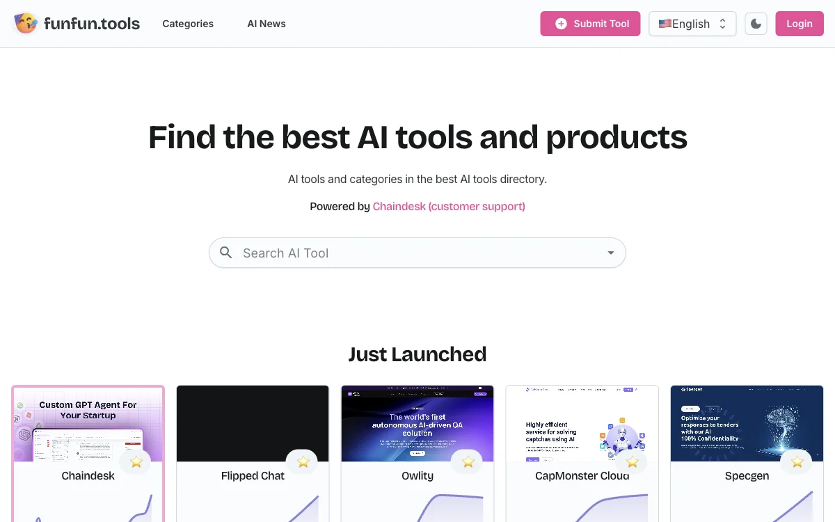 Discover Diverse AI Tools at funfun.tools