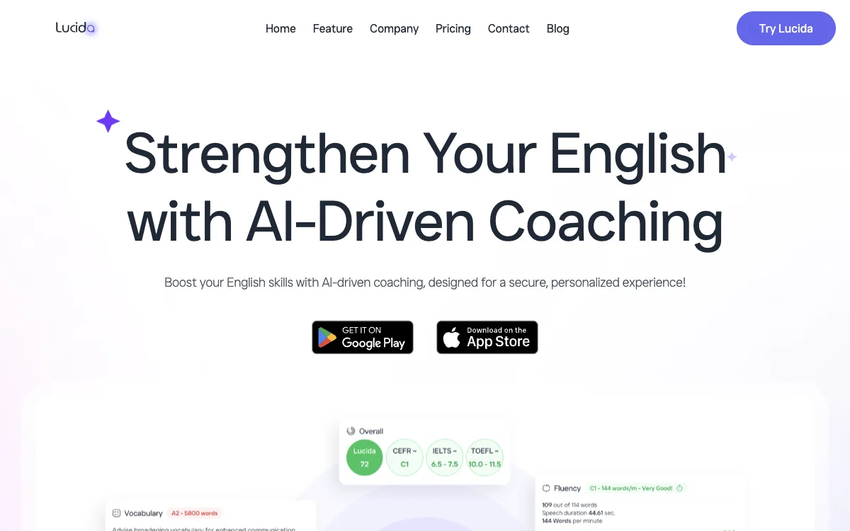 Lucida AI - Fortaleça o Inglês da Sua Equipe com Coaching Impulsionado por IA