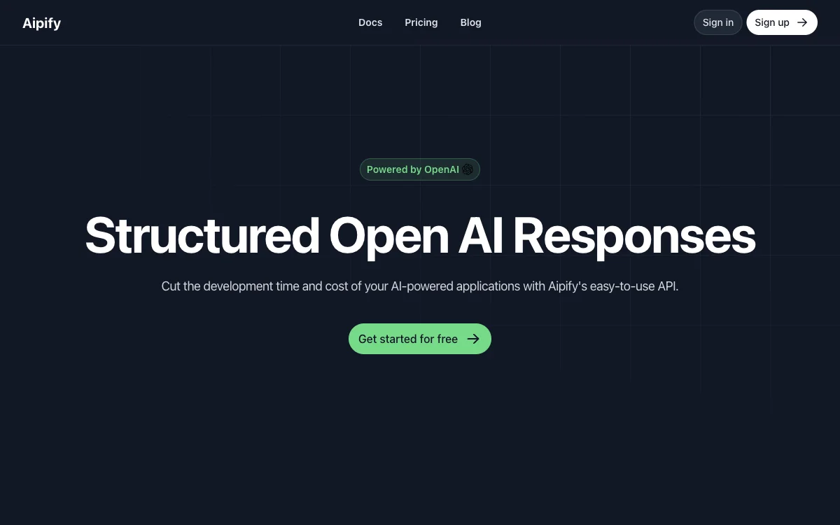 Aipify: Empowering AI-Powered Applications with Structured Responses and Affordable API