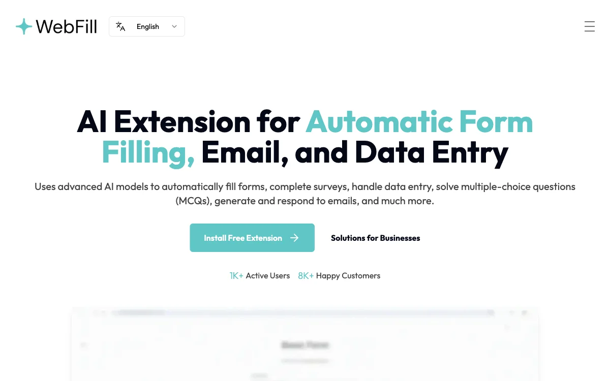 WebFill: AI-Powered Extension for Enhanced Productivity in Form Filling, Email & Data Entry