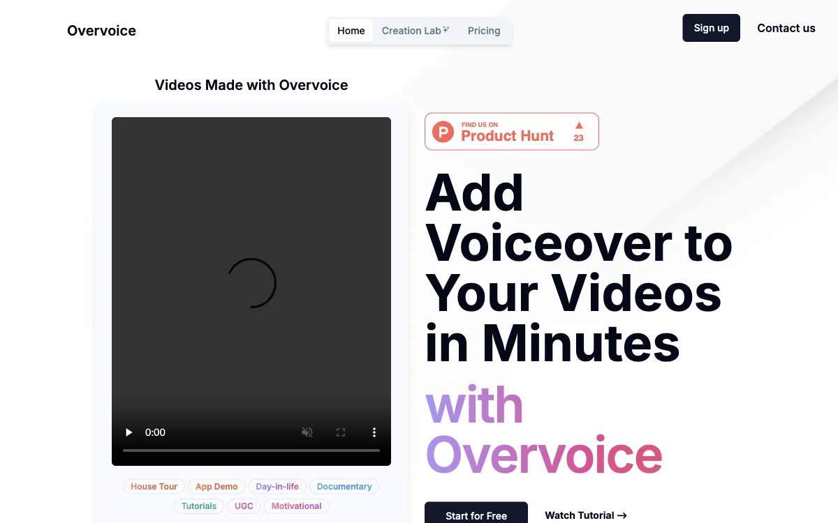 Overvoice: AI-Powered Video Voiceover Tool for Boosting Conversion Rates