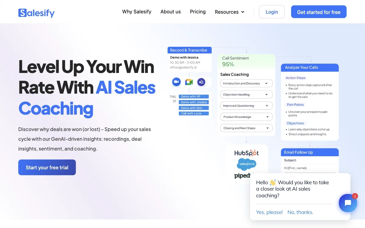 Salesify: Transform Your Sales Team with AI Coaching