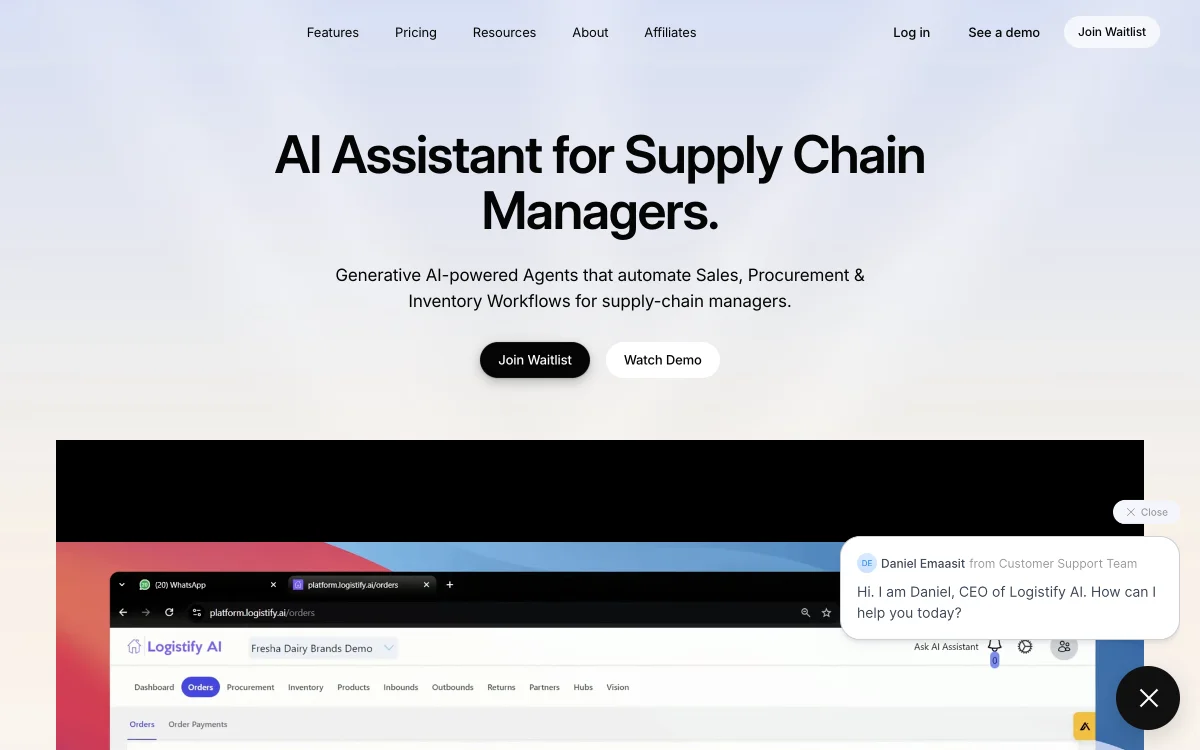 Logistify AI: Automating Supply Chain Workflows for Managers