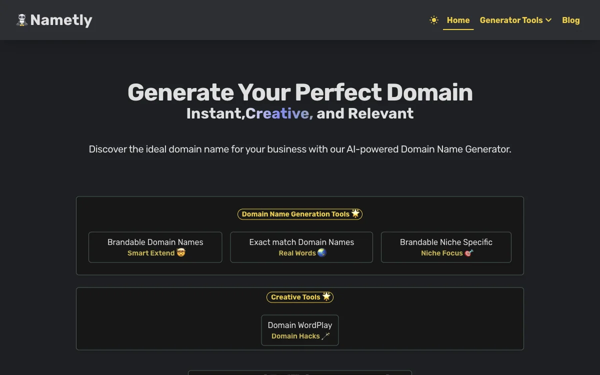 Nametly Domain Name Generator: Find Your Ideal Business Domain Name