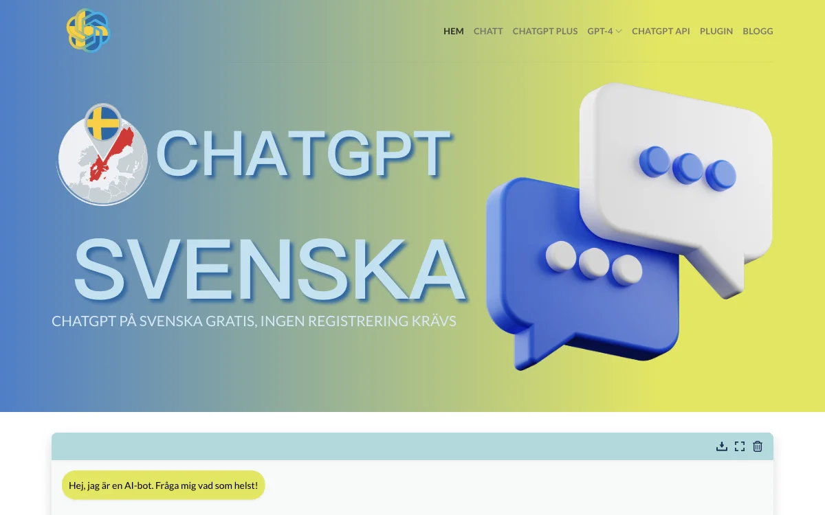 ChatGPT Svenska: Free and Registration-Free AI Chatbot with Great Benefits