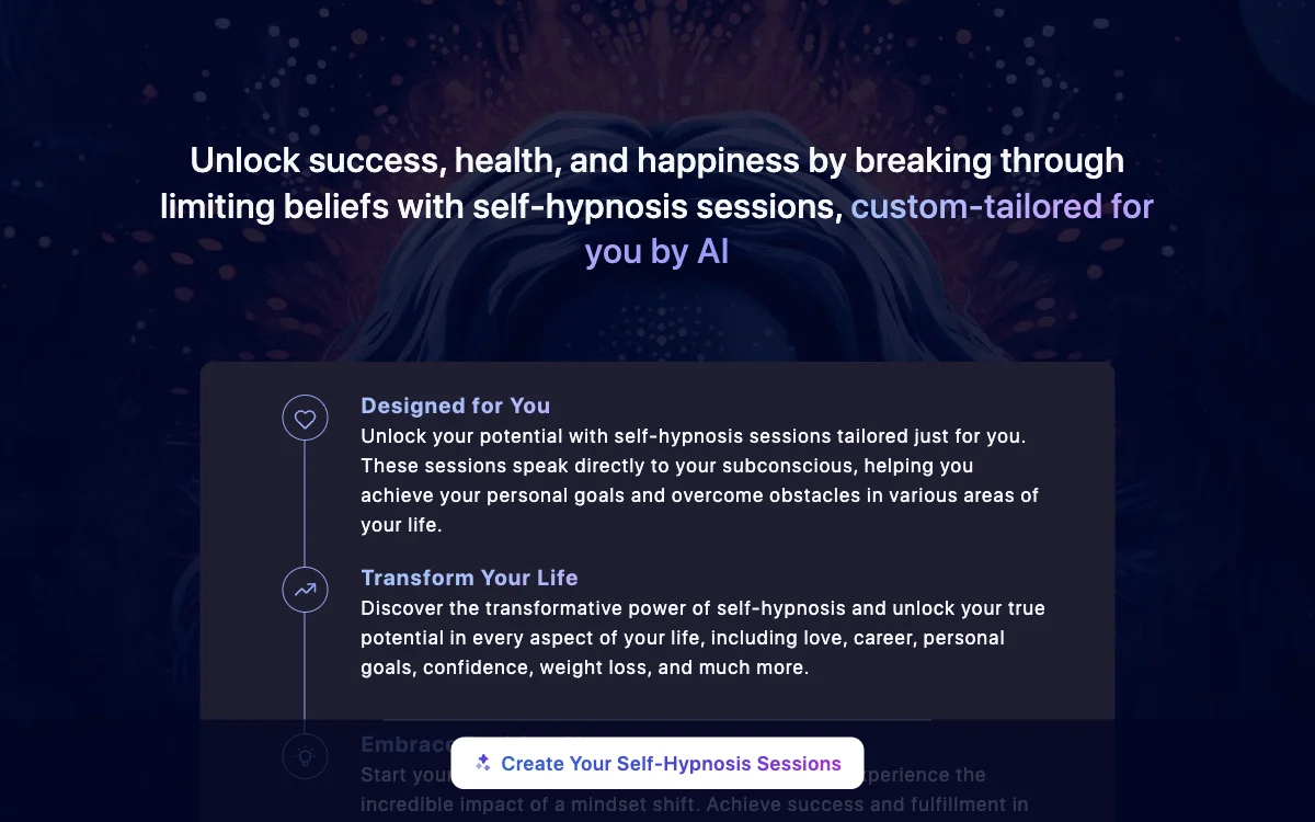 Neomind: Unlock Your Potential with AI-Tailored Self-Hypnosis Sessions for Success and Fulfillment