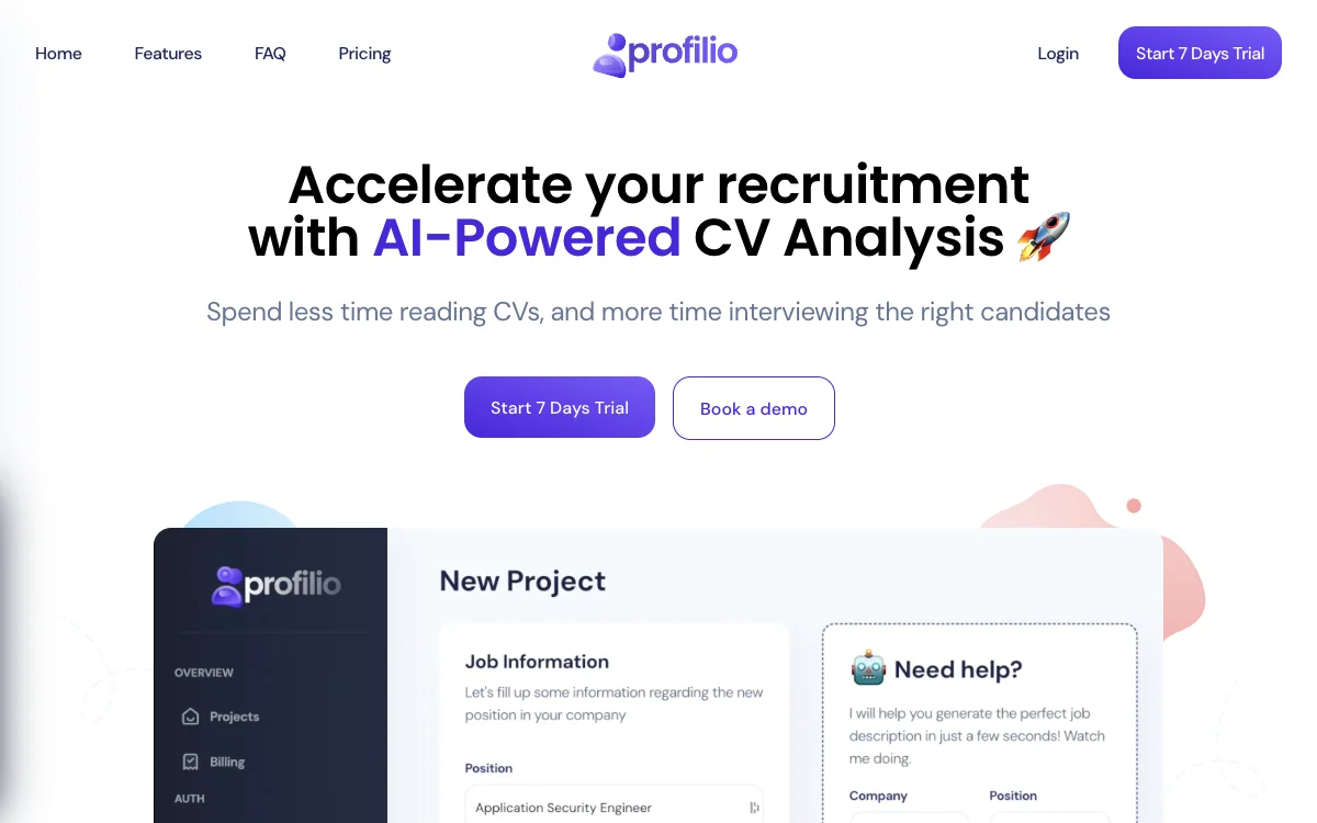 Profilio: Accelerate Recruitment with AI-Powered CV Analysis