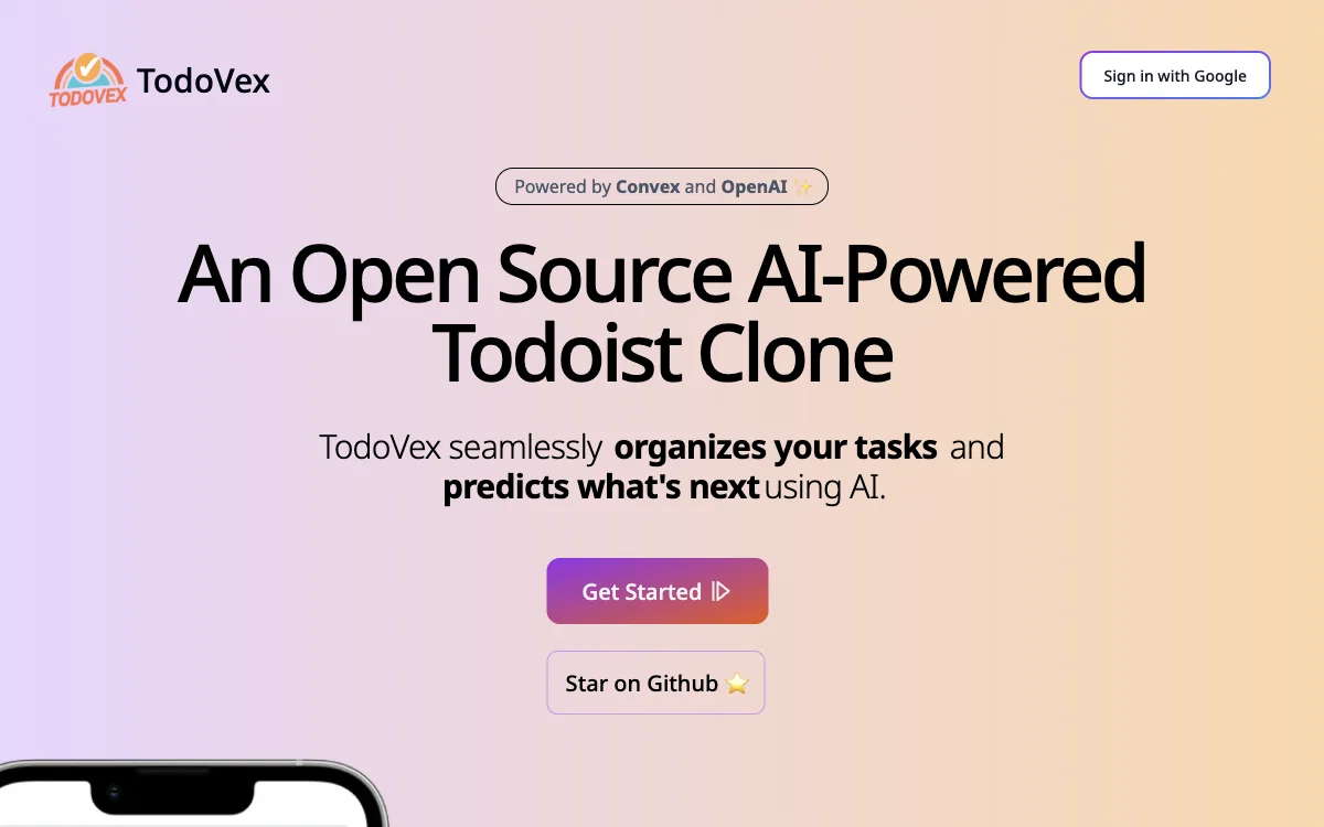 TodoVex：AI 驱动的任务管理工具，智能预测下一步行动