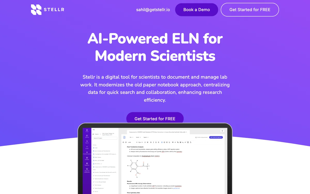 Stellr：AI驱动的现代科学家电子实验室笔记本
