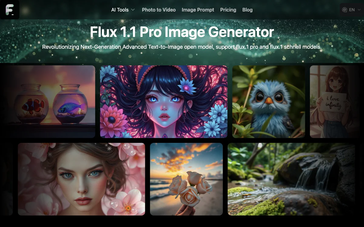 Flux 1.1 Pro Image Generator 免费在线 - 强大的MidJourney替代图像生成器