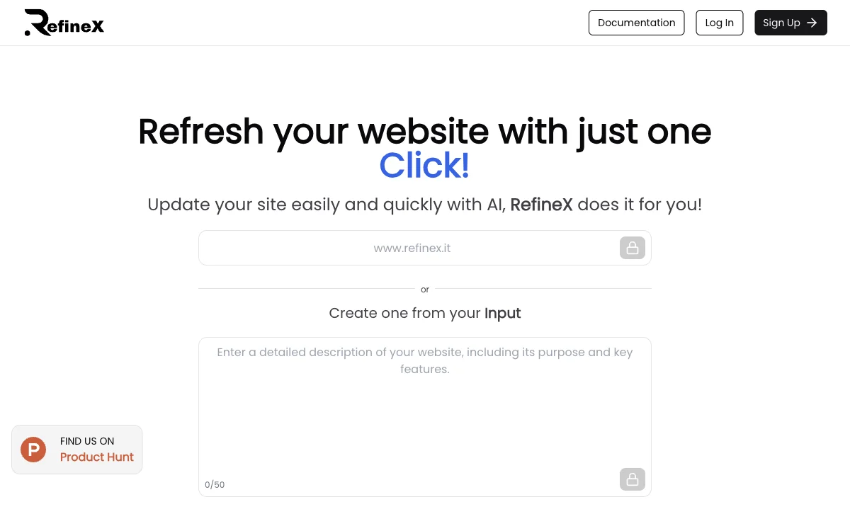 RefineX：借助AI轻松更新网站，便捷无忧！