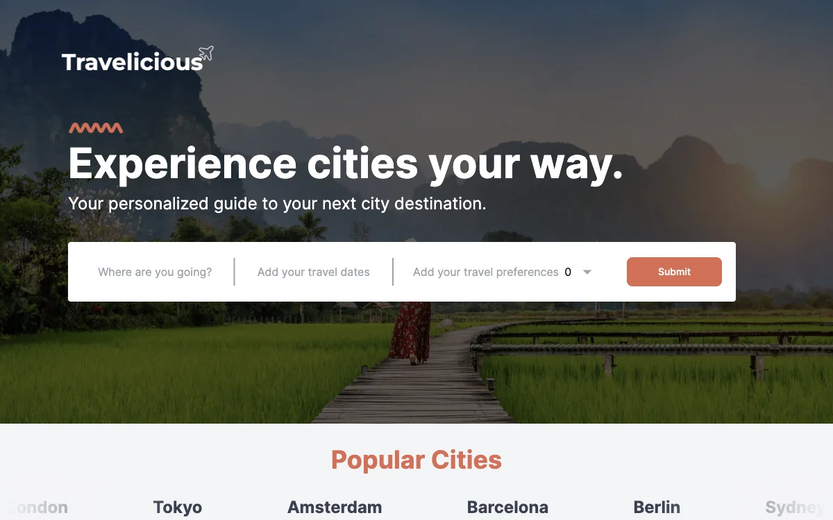 Travelicious: Revolutionizing City Travel with AI-Powered Personalization