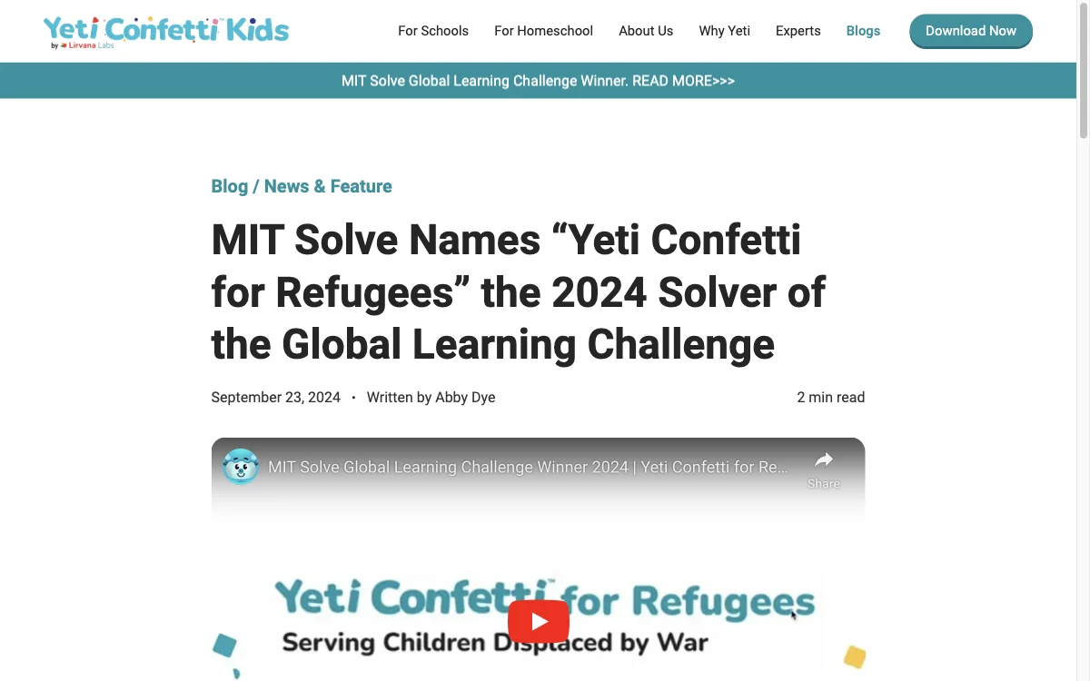 Yeti Confetti Kids by Lirvana Labs: تحسين التعليم باللغة الإنجليزية والاستفادة الكاملة