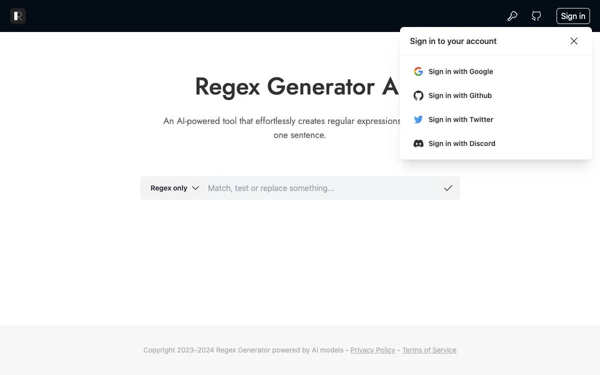 Regex Generator AI: Effortlessly Generate Regular Expressions with AI