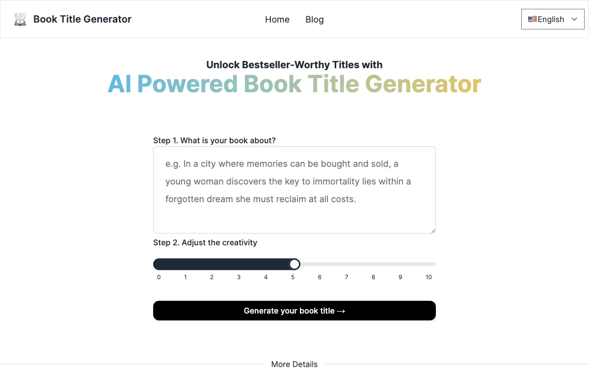 AI Book Title Generator - 打造畅销且吸睛的书名