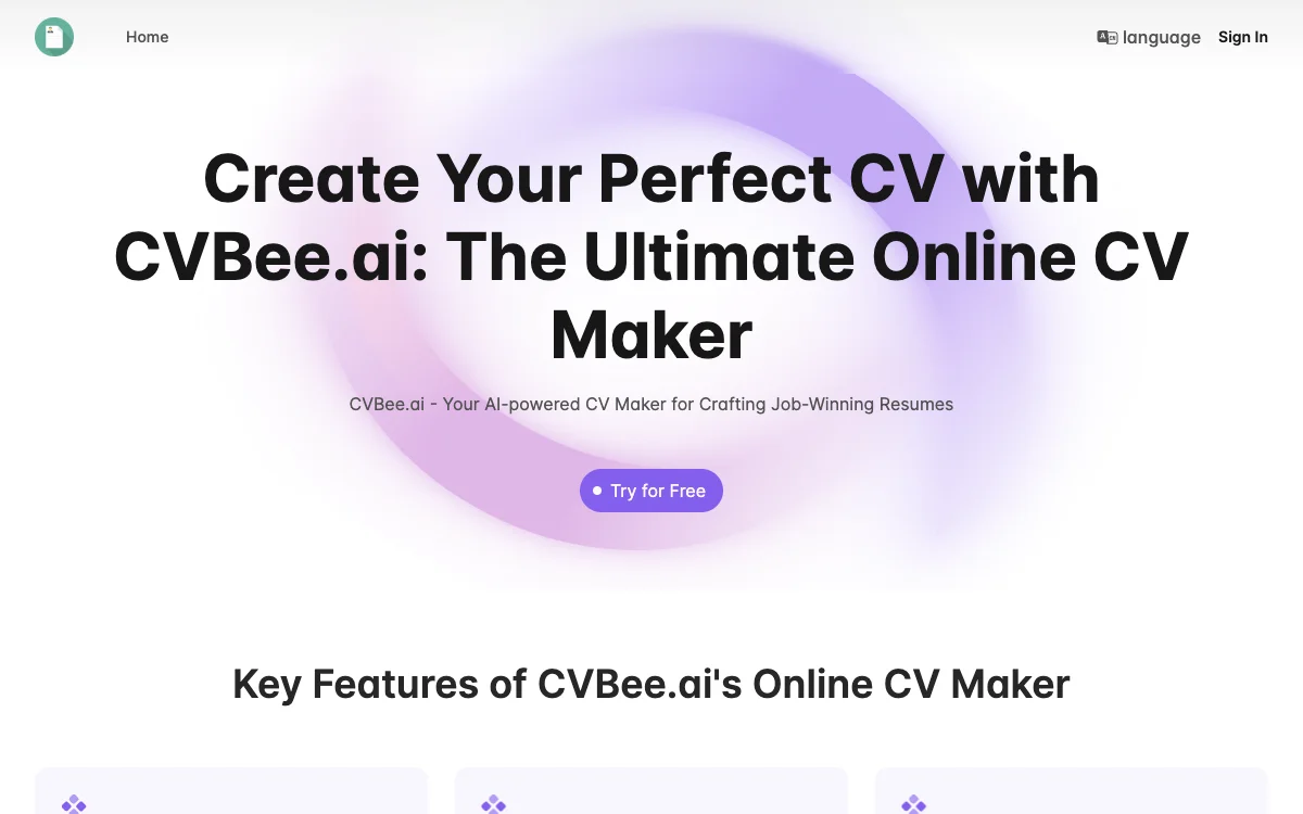 CVBee.ai: Dịch vụ tạo CV và tối ưu hóa CV được hỗ trợ bởi trí tuệ nhân tạo