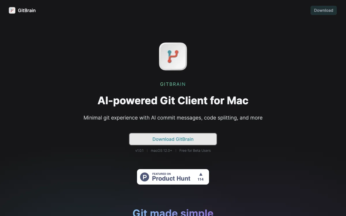 GitBrain: AI-подобный Git-клиент для Mac, упрощающий работу и повышая продуктивность