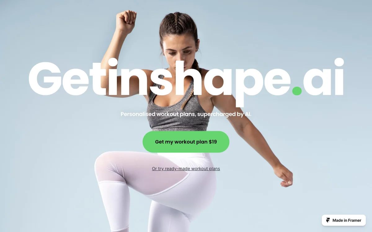 Getinshape.ai: Personalized Workouts Powered by AI