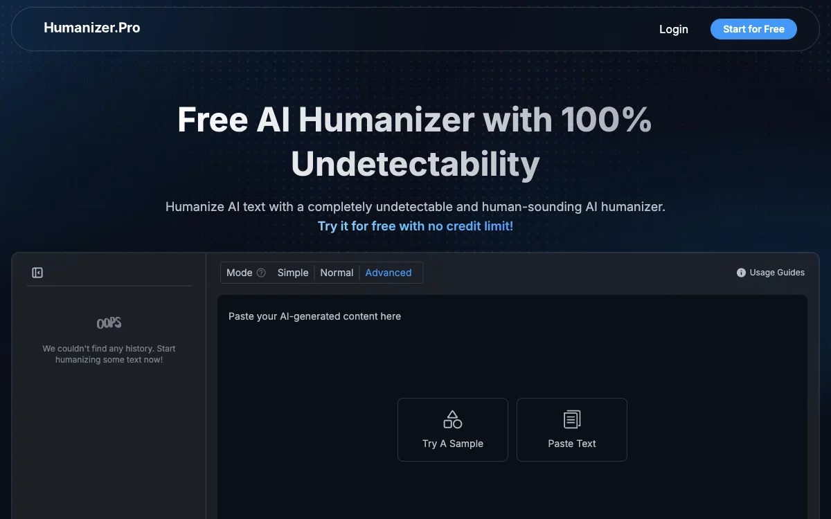 Humanizer.Pro：免费将AI文本转化为人类文本，轻松绕过检测