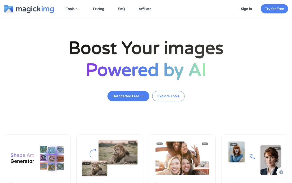 AI Image | Фотоинструменты - MagickImg для улучшения изображений