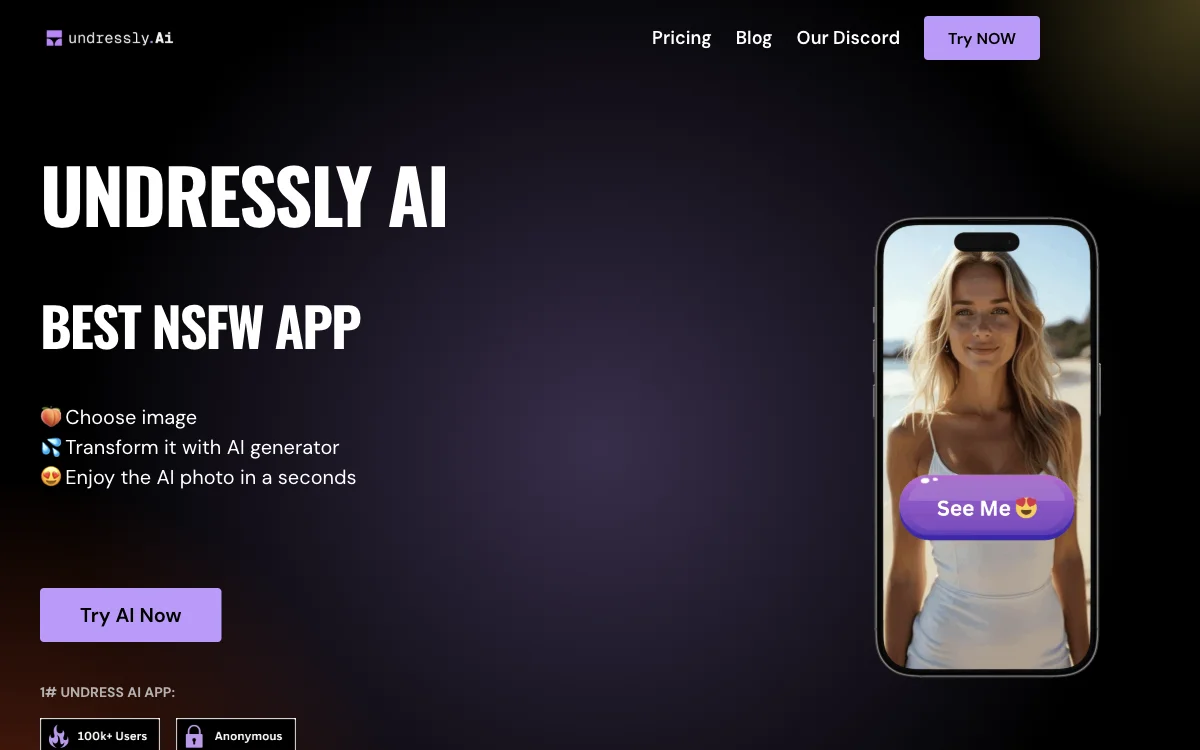 Undressly AI - Foto NSFW Gratuite con Intelligenza Artificiale